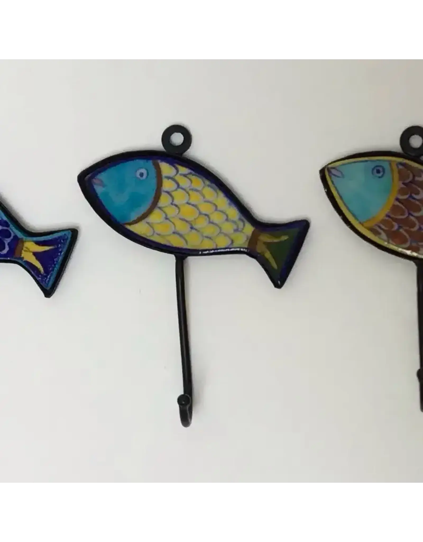 Pottery Hook 2" Fish Shaped, Assorted Colors
