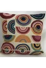 Trade roots Pillow Chainstitch 18" Delaunay Circles Multi