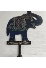 Metal Painted Hook Elephant Blue