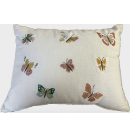 Pillow Applique/Embroidered, 12x16" Butterflies, India