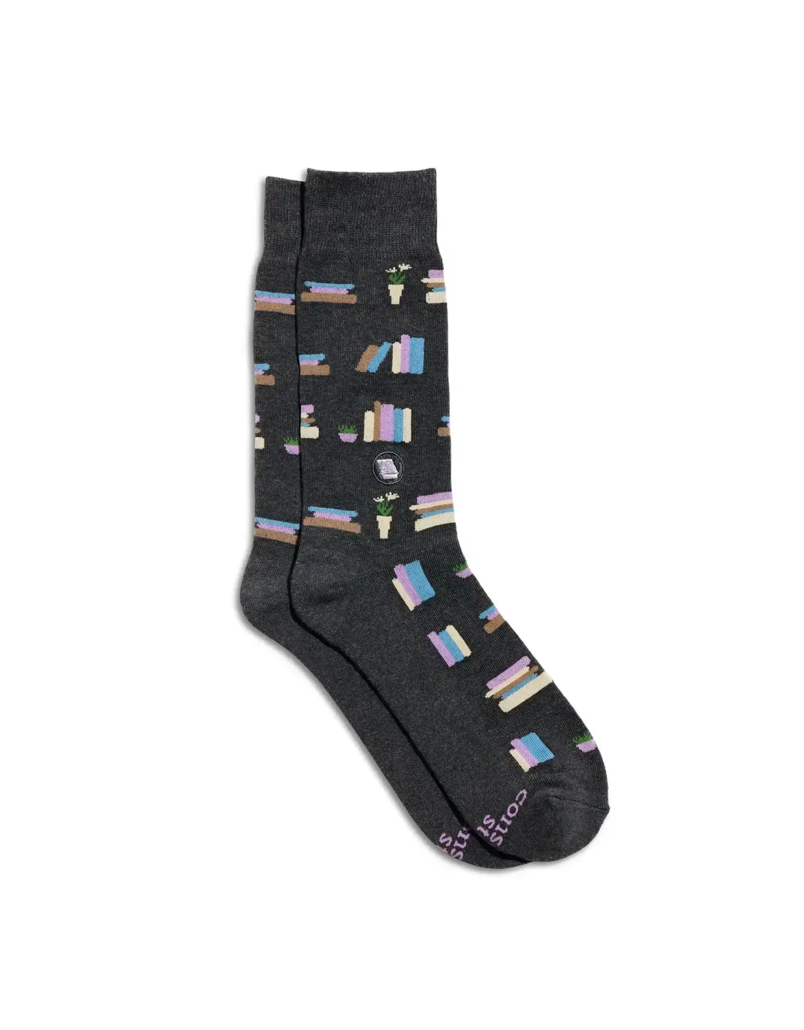 Socks That Give Books (Gray Bookshelves)