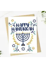 "Happy Hanukkah" Star of David Holiday Greeting Card