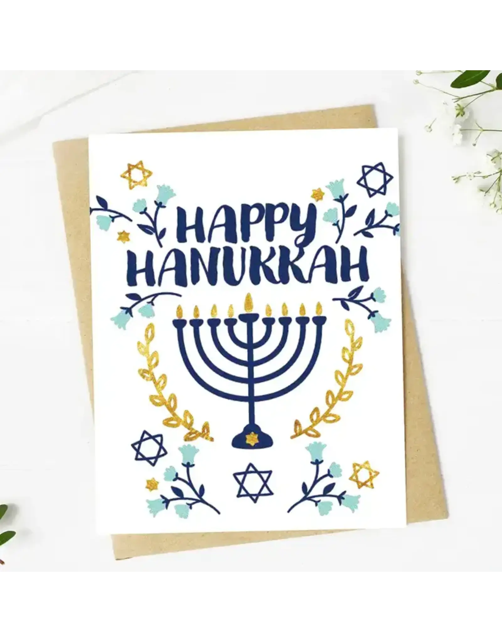 "Happy Hanukkah" Star of David Holiday Greeting Card