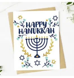 "Happy Hanukkah" Star of David Holiday Greeting Card