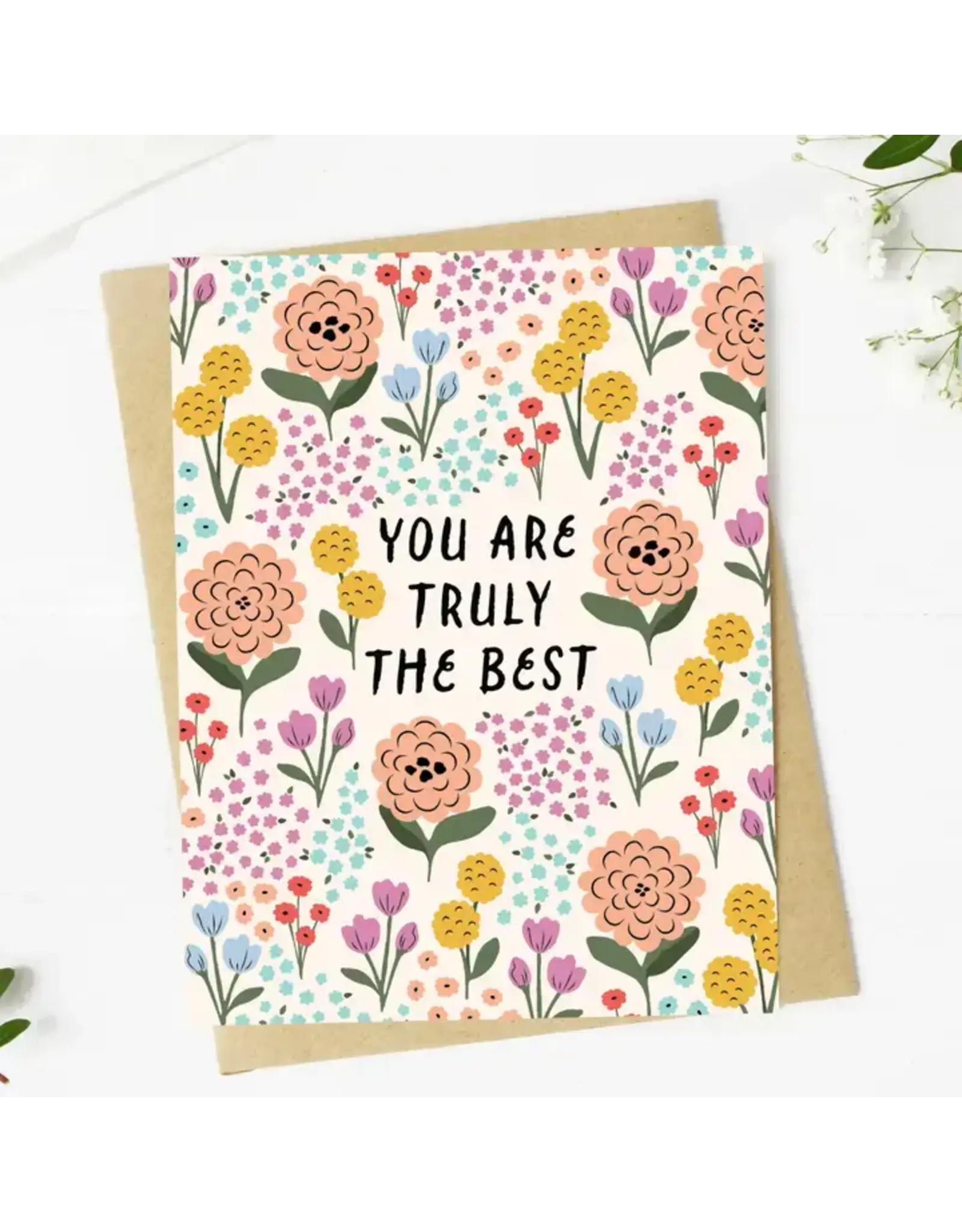 "You Are Truly the Best" Colorful Flower Thank You Card