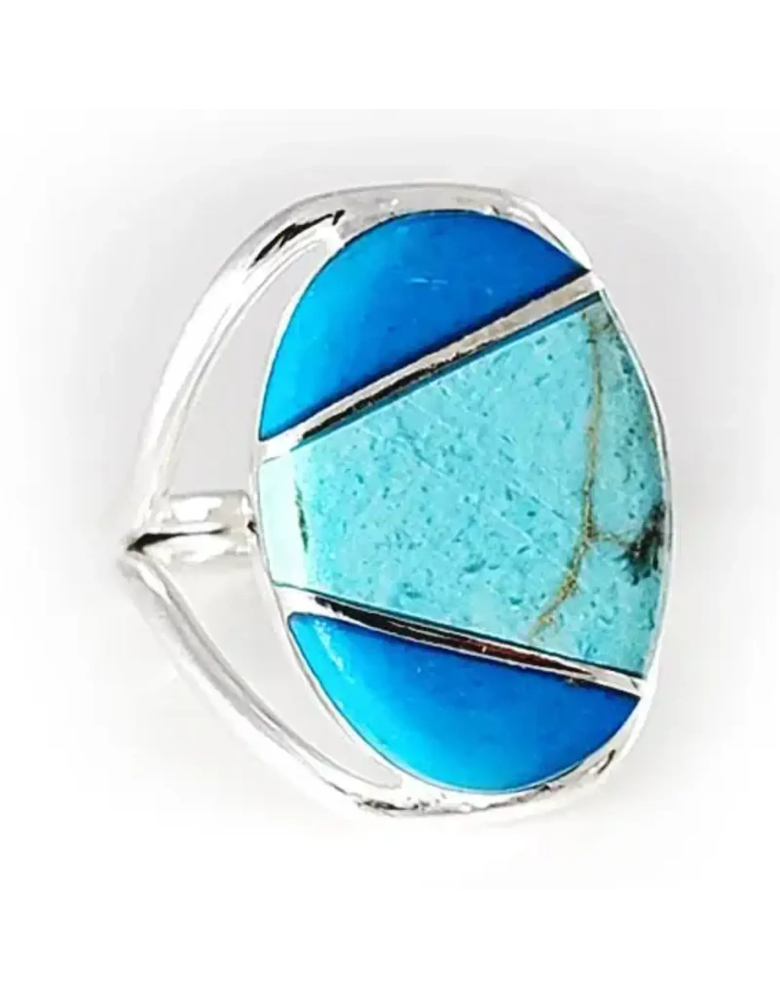 Semi Precious Stone Native American Tribute Ring, Mexico