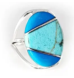 Semi Precious Stone Native American Tribute Ring, Mexico