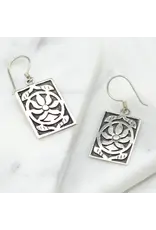 Long Lotus Silver Earrings