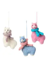 Cozy Llama Christmas Ornament, Nepal (Sold Singly)