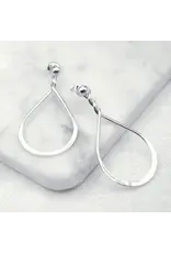 Teardrop Twist Silver Earrings, Nepal