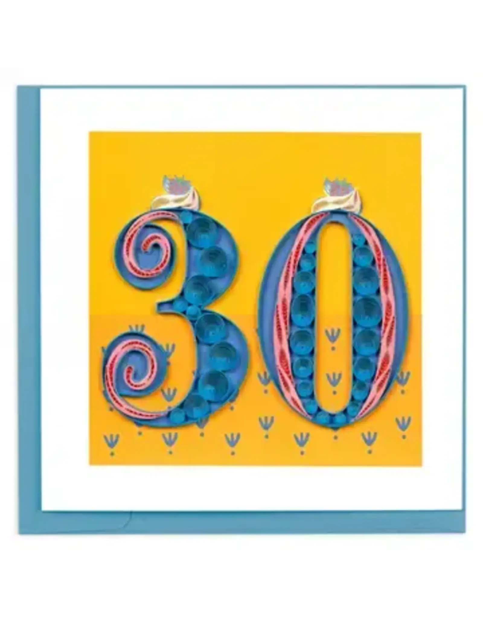 Quilled 30th Birthday Card | Handmade Milestone Card