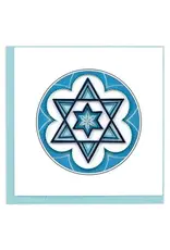 Quilled Blue Star of David Greeting Card