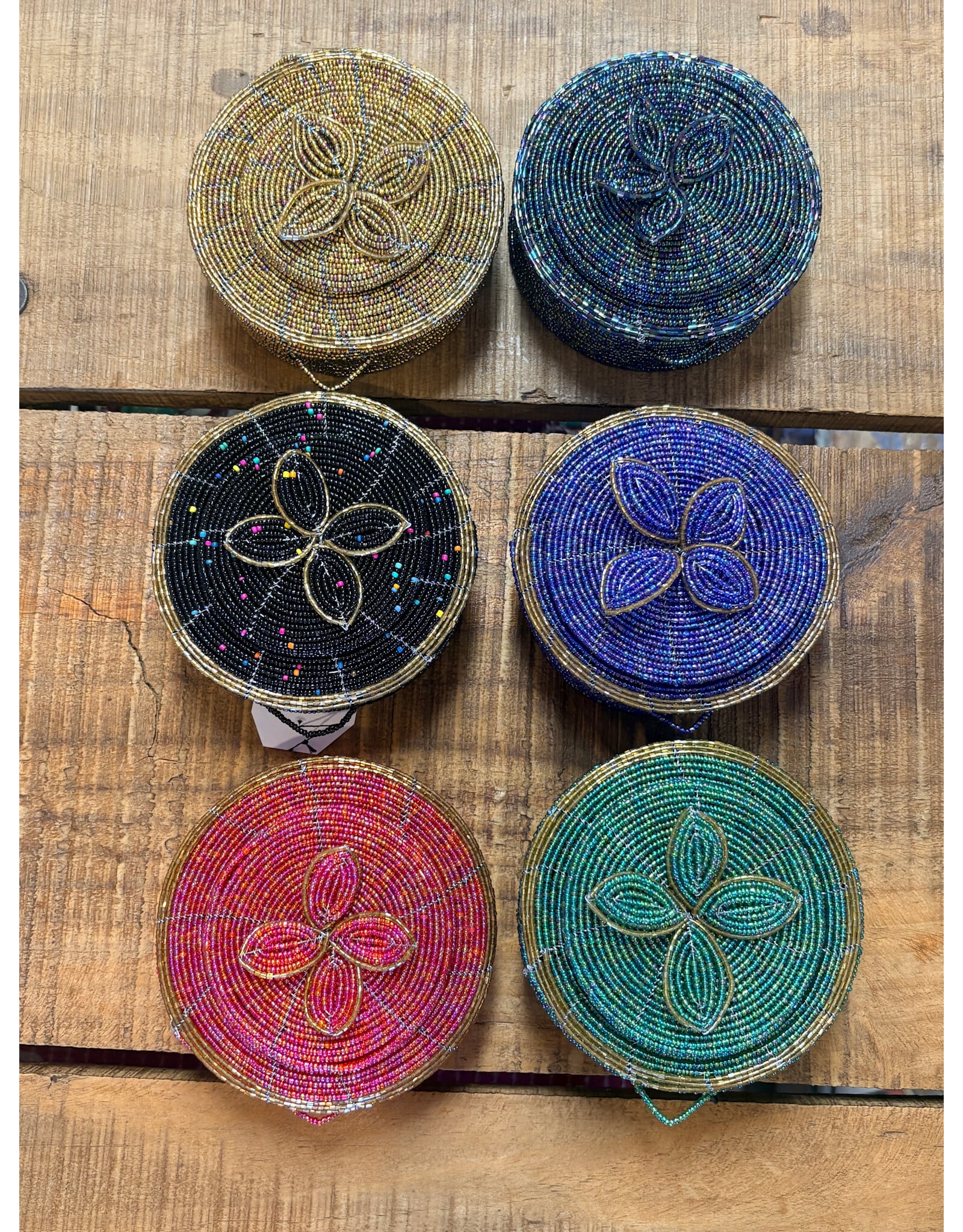 Assorted Jewelry Organizer, Beaded Round, Kenya