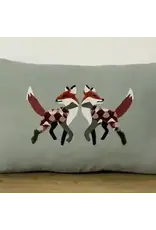 Pillow Applique/Embo 12x20" Harlequin Foxy Trot