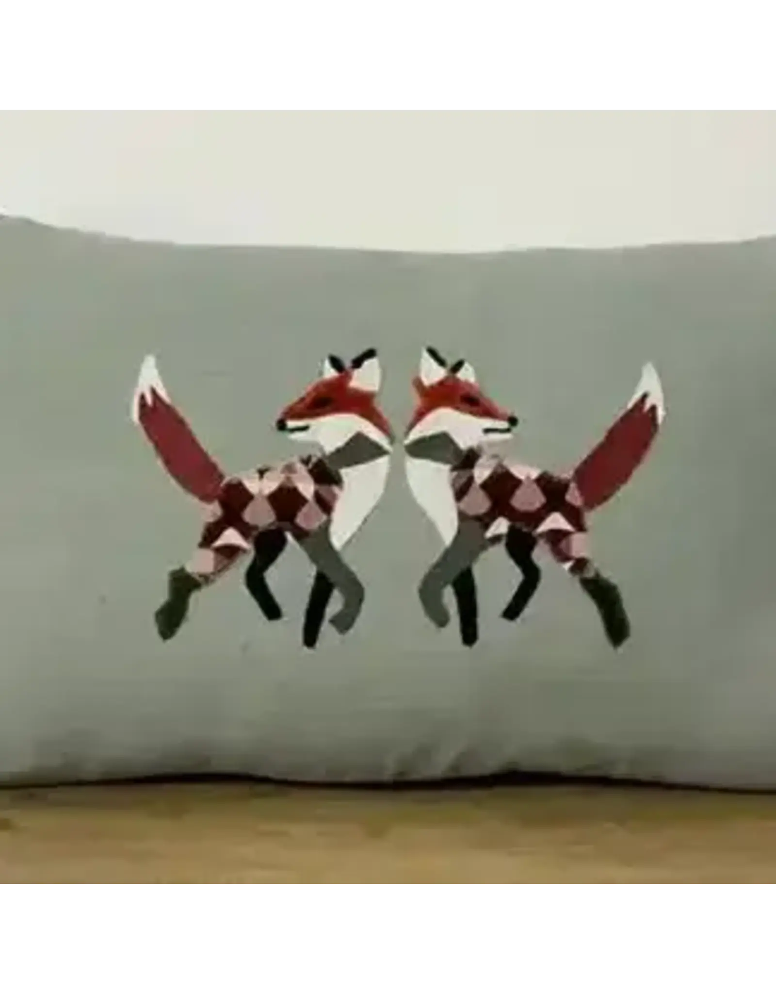 Pillow Applique/Embo 12x20" Harlequin Foxy Trot