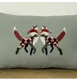 Pillow Applique/Embo 12x20" Harlequin Foxy Trot