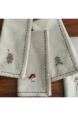 Napkins Embroidered Holiday Set of 4 20x20