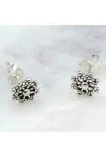 Wheel of Dharma Sterling Silver Stud Earrings, Nepal
