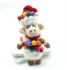 Wooly Light Hanger Felt Ornament, Nepal