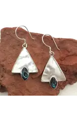 Mother-Of-Pearl Triangle Earrings - Sterling Silver, Indonesia