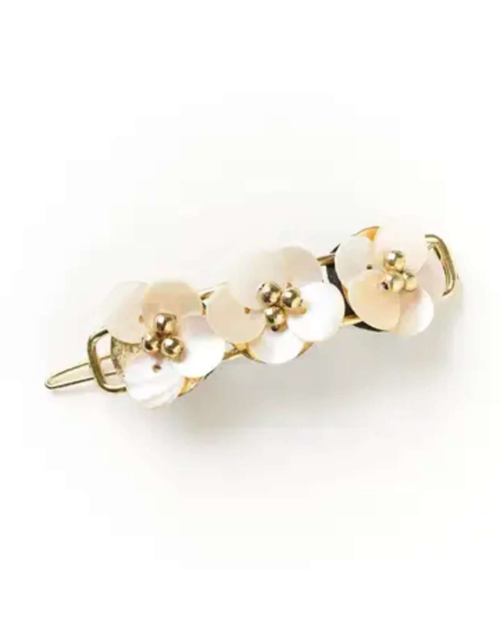 Aiyana Flowers Barrette Hair Clip - Mother of Pearl, India