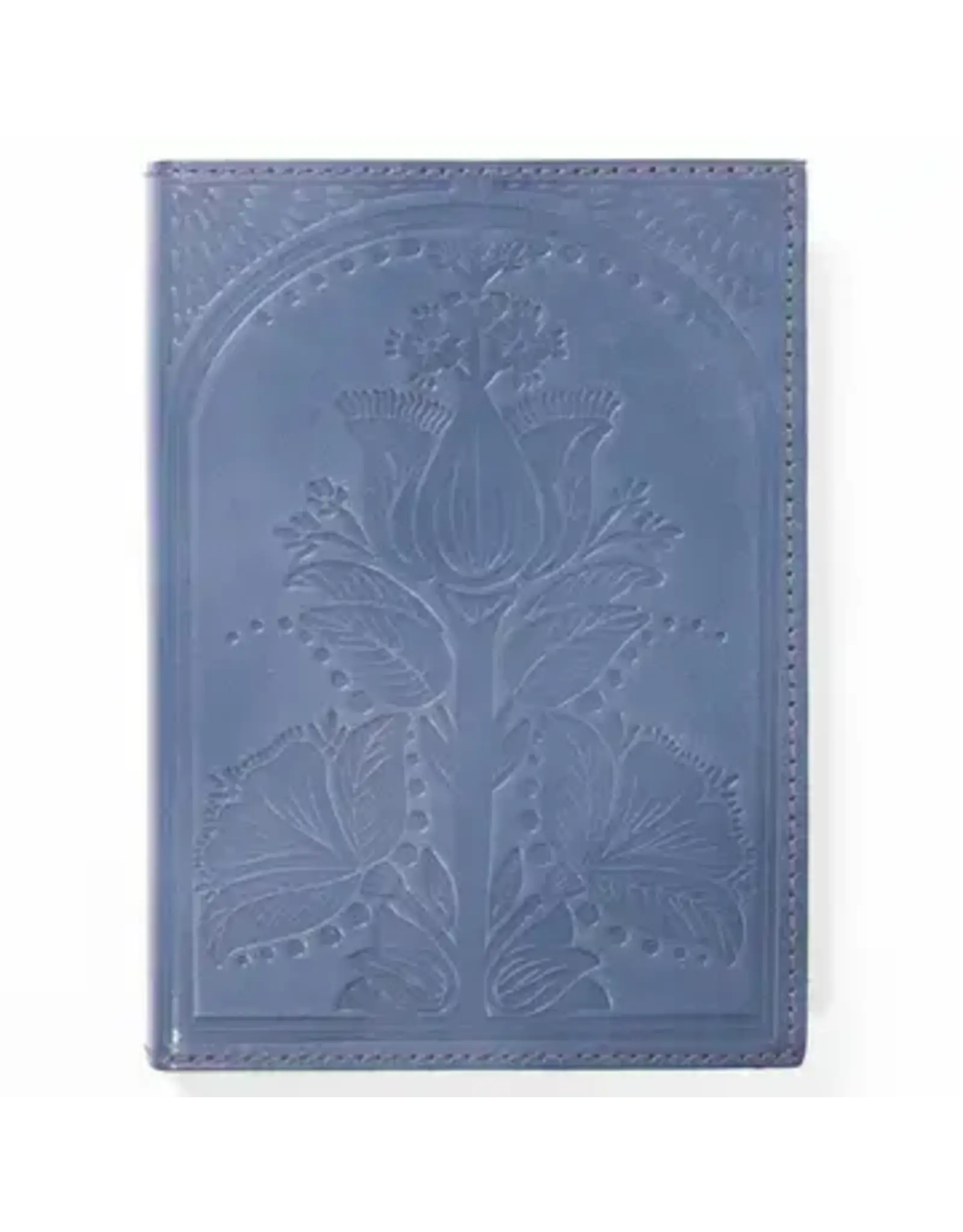 Embossed Blue Leather Floral 5x7 Journal - Refillable Notebook, India