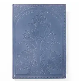 Embossed Blue Leather Floral 5x7 Journal - Refillable Notebook, India