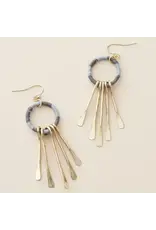 Kaia Brass Tassel Earrings - Blue Thread Wrapped, India