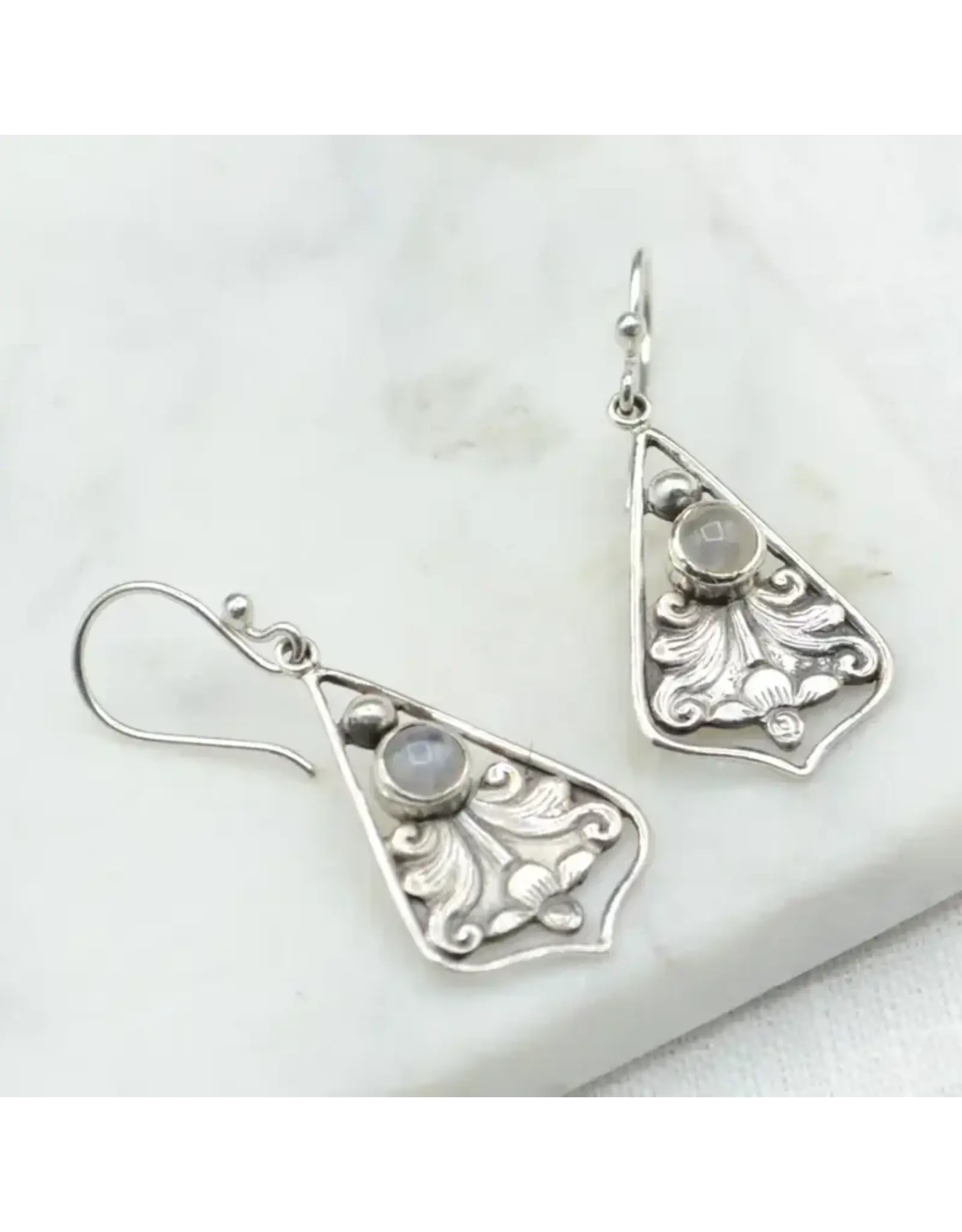 Regal Silver Earrings, Nepal