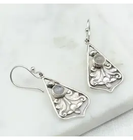 Regal Silver Earrings, Nepal