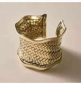 Devee Brass Woven Cuff Bracelet