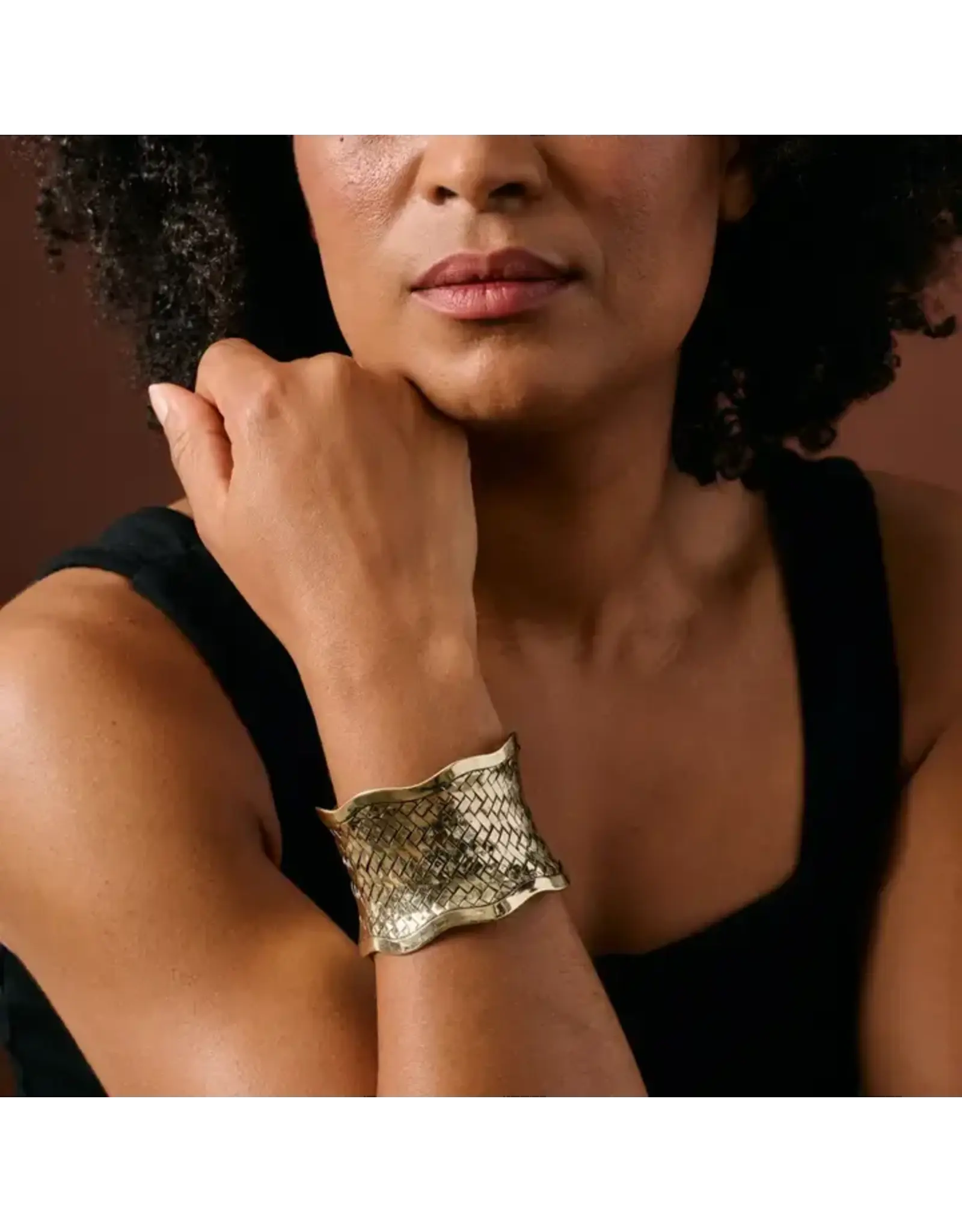 Devee Brass Woven Cuff Bracelet