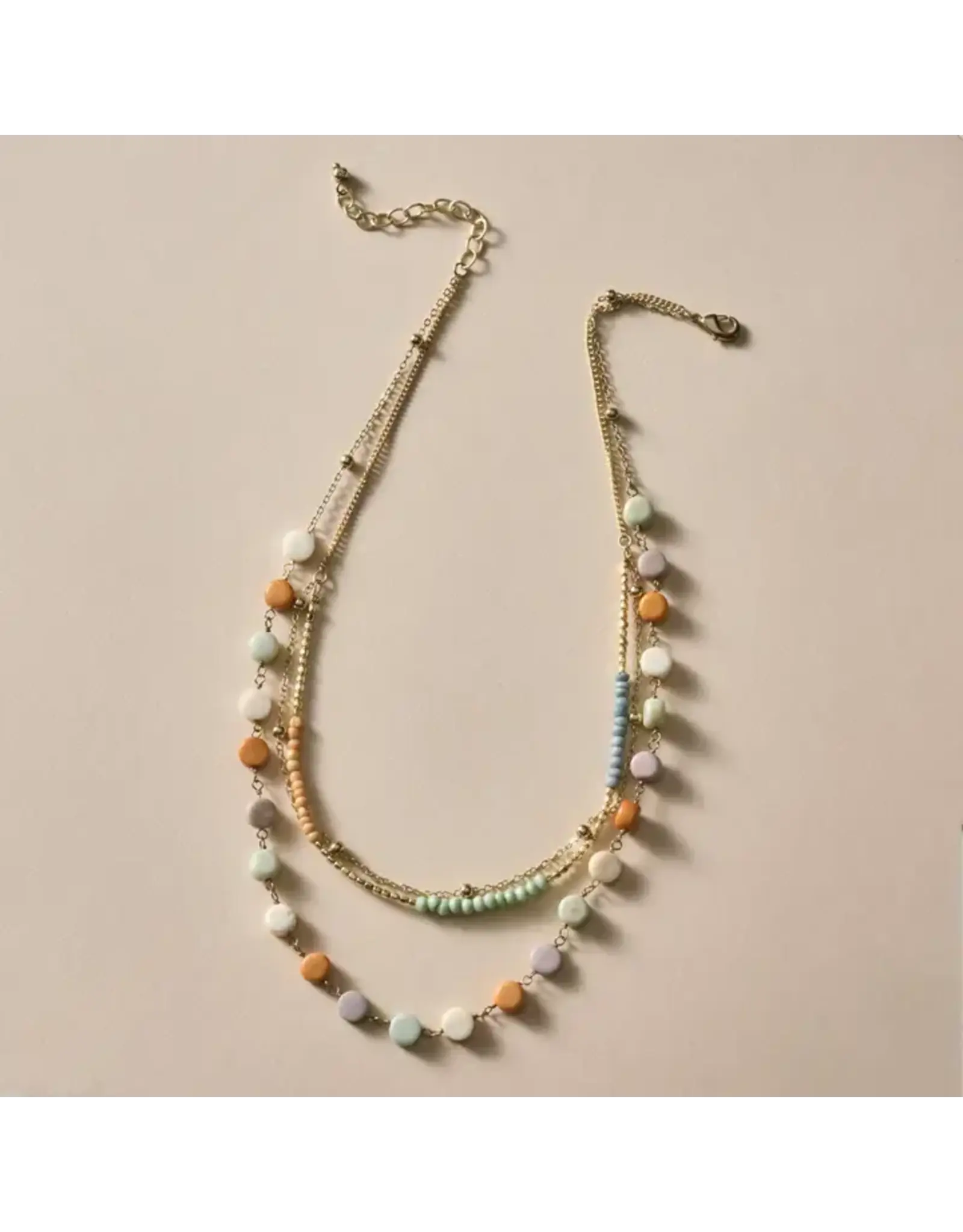 Haddee Three Chain Bead Necklace
