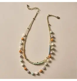 Haddee Three Chain Bead Necklace