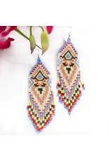 Bear Beaded Fringe Earrings, Guatemala