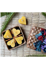 Natural Heart Candle Set in A Banana Leaf Box, Rwanda
