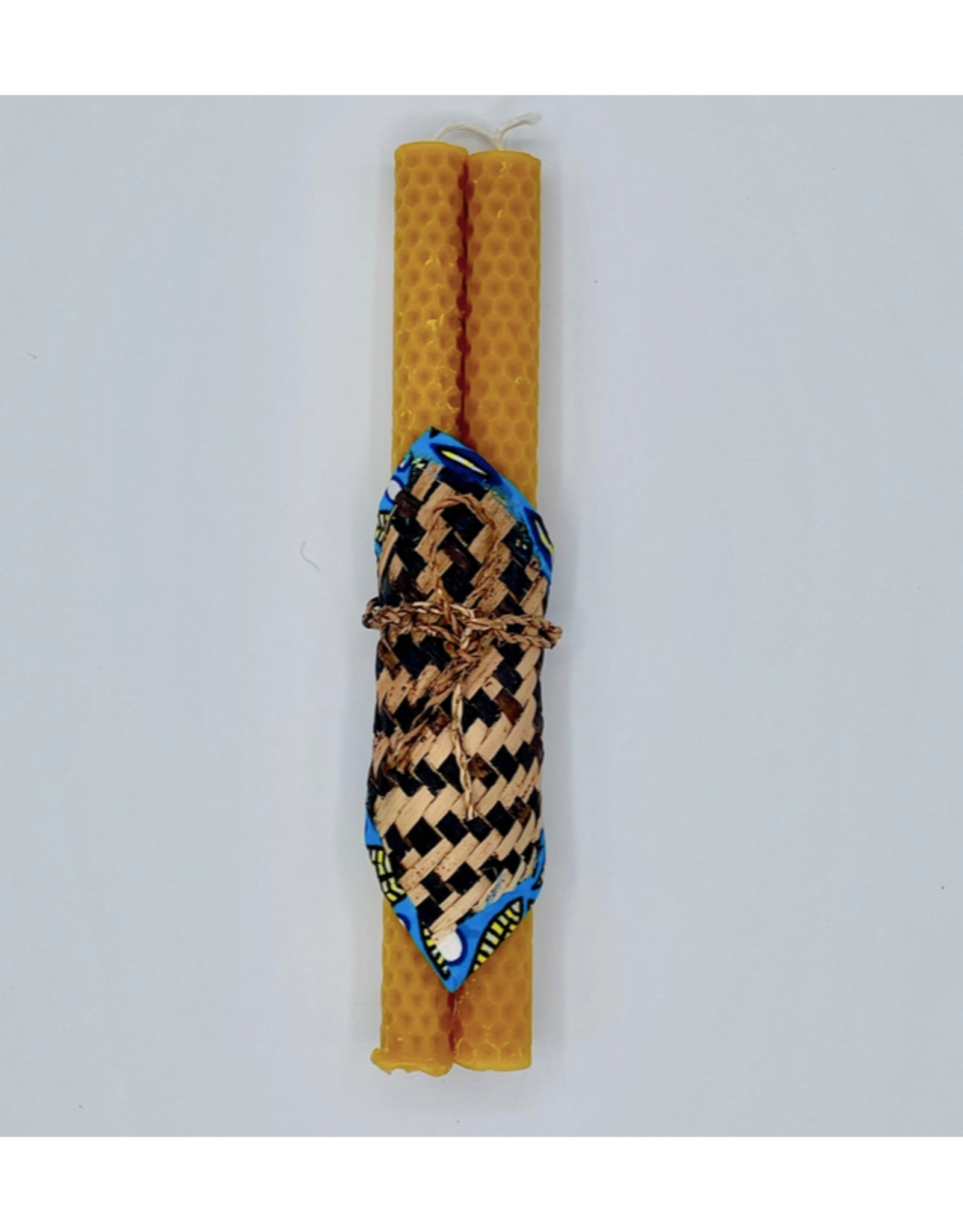 Honeycomb Beeswax Taper Candle Pair