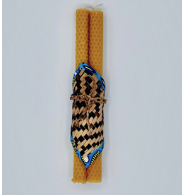 Honeycomb Beeswax Taper Candle Pair