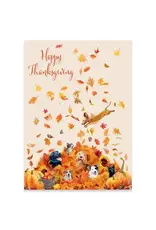Fun in the Leaves Thanksgiving Greeting Card