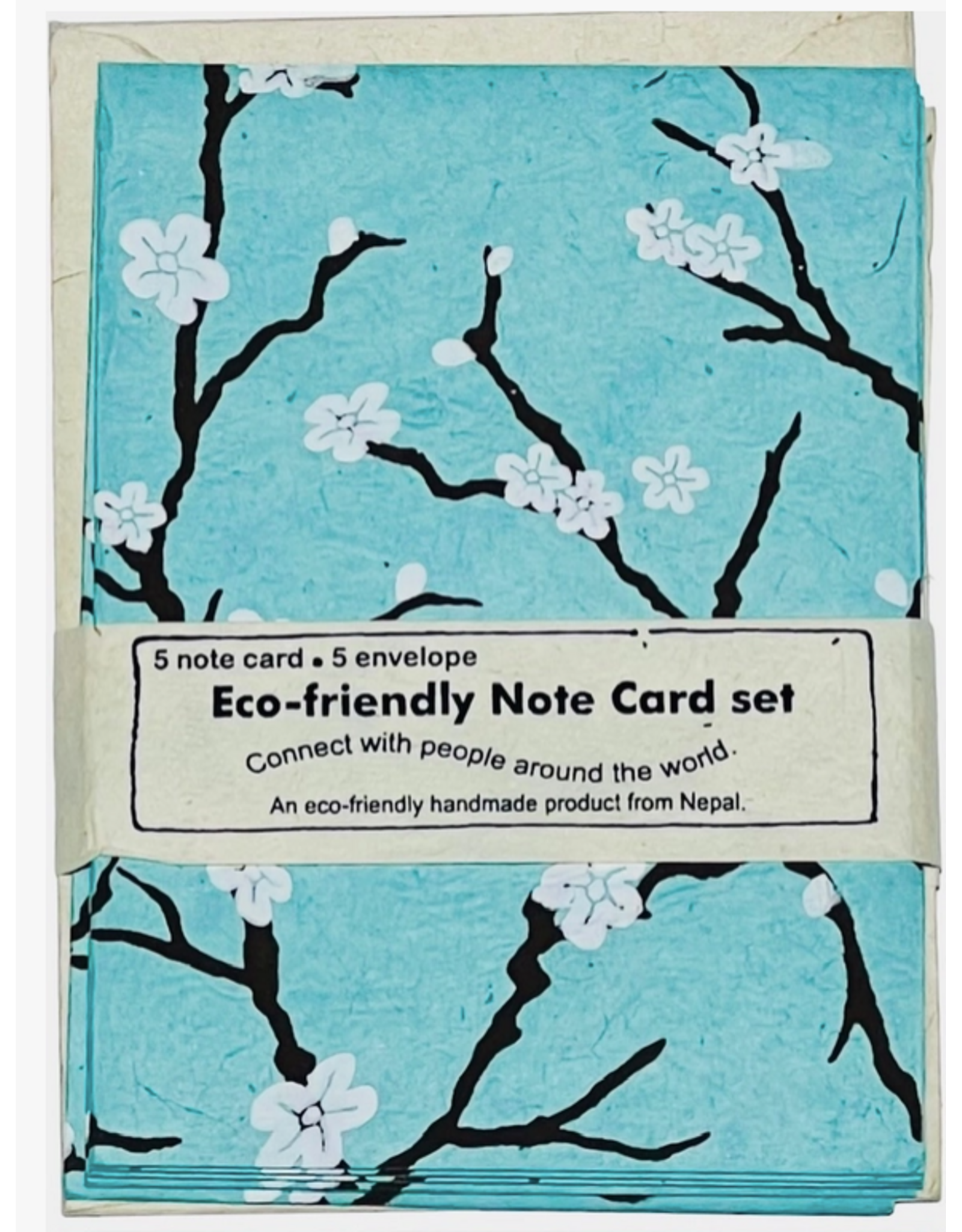 Eco-friendly Note Card Set, Peach Blossom Robin Eggs, Nepal