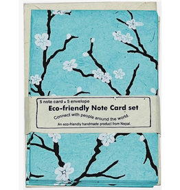 Eco-friendly Note Card Set, Peach Blossom Robin Eggs, Nepal