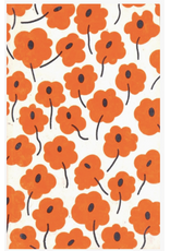 5x8 Poppy Journal, Org/Blk On Cream, Nepal