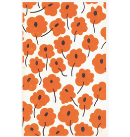 5x8 Poppy Journal, Org/Blk On Cream, Nepal