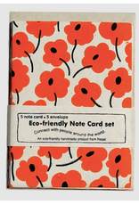 Eco-friendly Note Card Set, Poppy,  Nepal