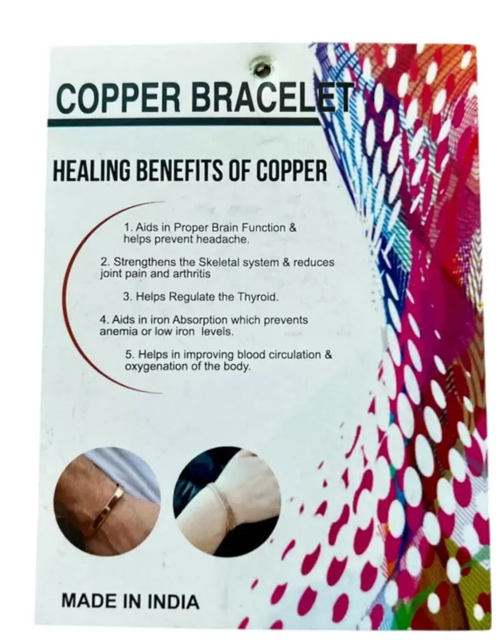 Copper Bracelet With Magnets, India