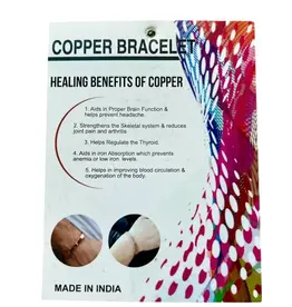 Copper Bracelet With Magnets, India | Brass Copper Silver Finish