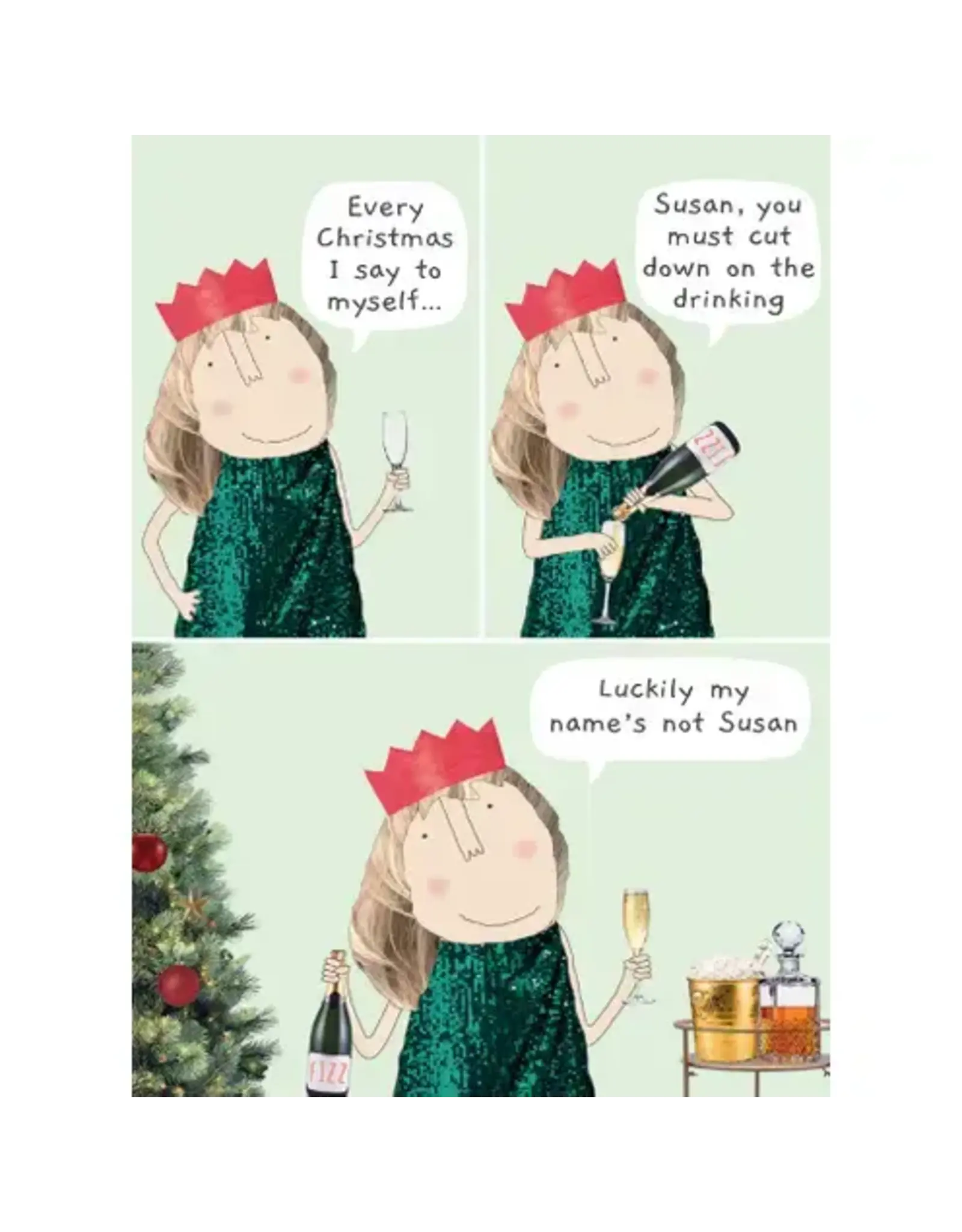 Xmas Susan Holiday Greeting Card 4.5 X 6.25"
