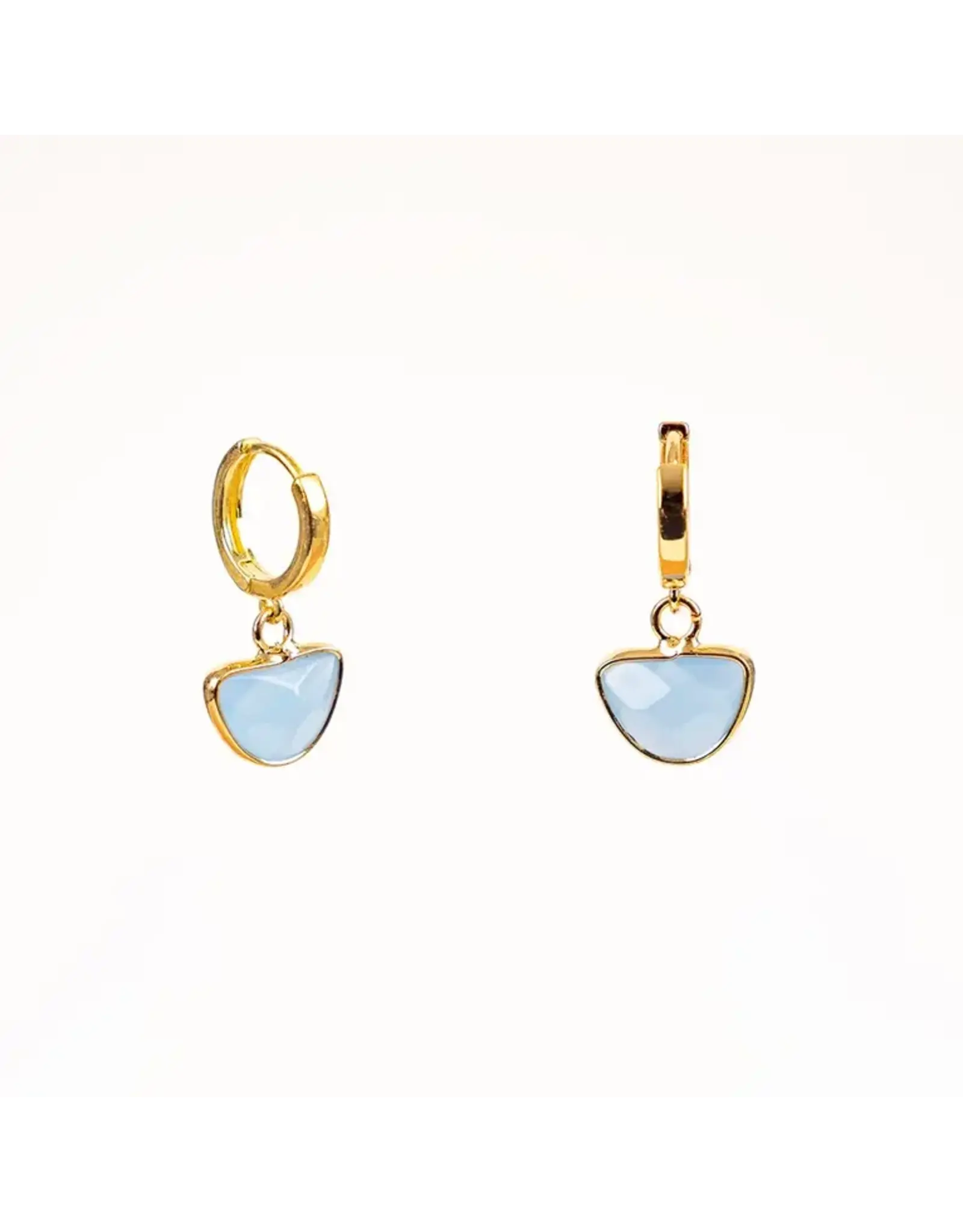 Faceted Stone Huggie Earrings, Guatemala
