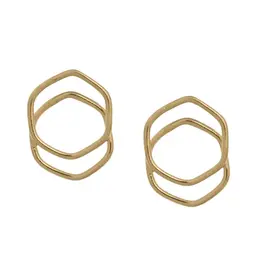 Simple Post Earrings (Gold color), India
