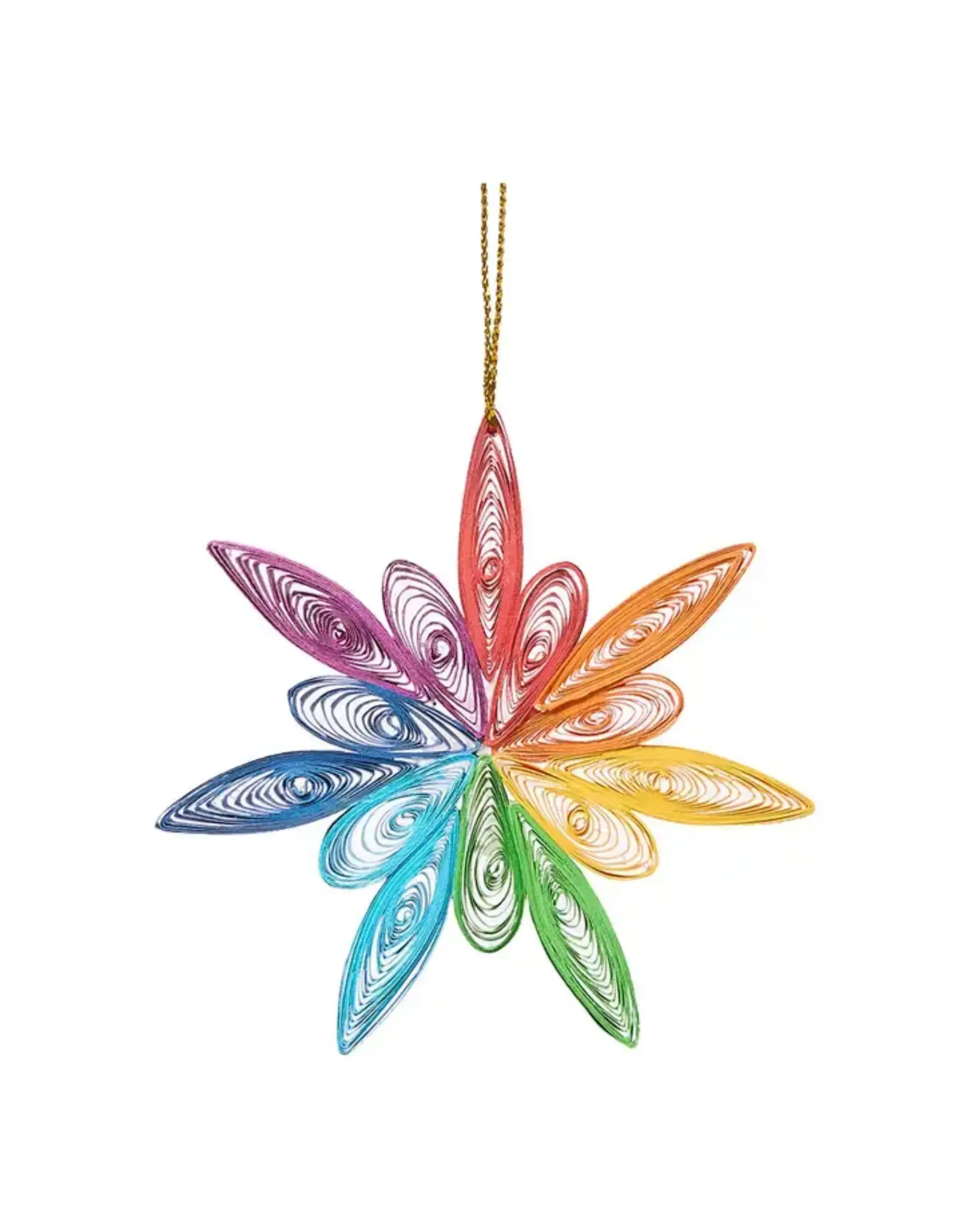 Quilled Rainbow Star Christmas Ornament